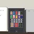 White SMEG Fridge Glass Door Drink Cooler Silver Freezer Display In Modern Home