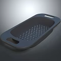 Practical Gray Household Kitchen Colander With Handles And Drainage Holes 3d model