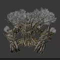 Mystical Tree Creature With Trunk Texture Purple Foliage Root Beard And Large Hands 3d model