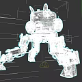 Green Mechanical Combat Weapon With Multi Legged Robot Structure And Armor