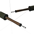 Two Traditional Metal Head Weapons With Wooden Handles And Classic Design