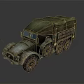 Vintage Military Tank With Rustic Exterior Green Canvas Cover Turret And Tracks