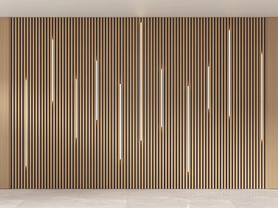 Modern Background Wall With Vertical Striped Design And Decorative Gold Accent Strips 3d model