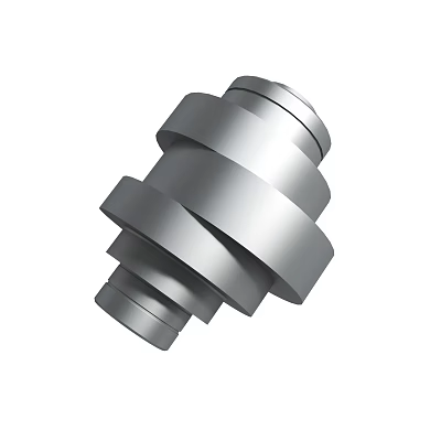 Metallic Multi layered Cylindrical Mechanical Component With Stepped Design And Shiny Surface 3d model