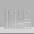 Technology Exhibition Hall Showcases White Wardrobe With Multiple Doors Drawers And Open Shelves