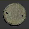 Ancient Bronze Drum Shaped Sculpture With Intricate Carved Patterns And Base Design