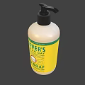 Everyday Hand Soap Bottle With White Body Yellow Label And Black Pump