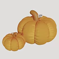 Soft Yellow Pumpkin Shaped Decorative Pillows Two Large And Small For Home Decor