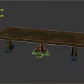 Rustic Solid Wood Dining Table With Textured Tabletop And Sturdy Carved Legs