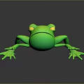 Adorable Green Frog Character With Biological Features And Detailed Design Illustration