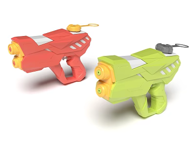 Red And Green Electric Toy Water Guns 3d model