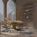 Premium Adjustable Upholstered Massage Bed With Golden Metal Base For Upscale Beauty Spa Treatment Rooms