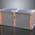 Two Orange And Gray Metal Storage Boxes For Home Organization And Storage Solutions
