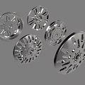 Shiny Silver Car Alloy Wheels With Various Spoke Designs And Sizes