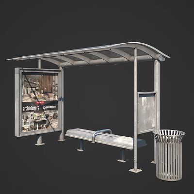modern bus platform 3d model