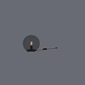 Modern Minimalist Table Lamp With Transparent Gray Spherical Lampshade And Black Base
