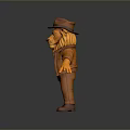 3D Animated Lion Character Wearing Adventurer Hat Coat And Boots With Open Arms Stance