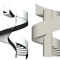 Arc Handrail Stairs Rotating Stairs Household Rotating Stairs Indoor Stairs and Simple Rotating Stairs 3d model