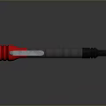 Red And Gray Handheld Weapons With Metallic Parts And Rubber Tips