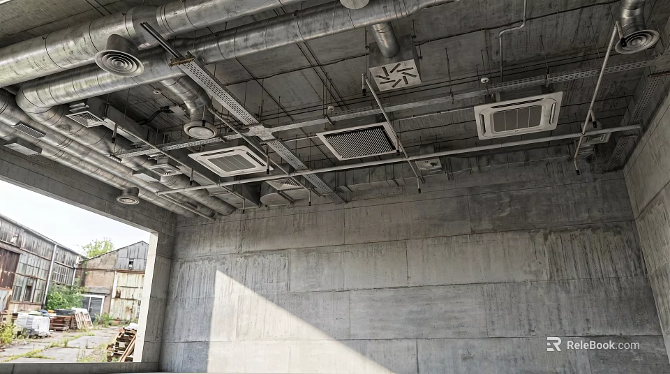 Ceiling Mounted Air Conditioner Fans For Industrial Space Efficient Cooling Ventilation 3d model 