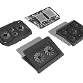 Black Laptop Cooling Pad With Multiple Fans And Honeycomb Heat Dissipation Design