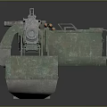 Vintage Artillery Gun With Long Metal Barrel And Heavy Duty Base Structure