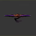 Fantasy Weapon Design With Purple Orange Flame Effects And Intricate Structure