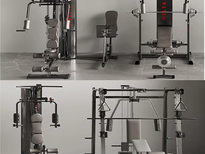 Modern Multi Functional Home Gym Fitness Equipment For Workout Training 3d model