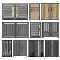 Various Modern Entrance Doors With Wooden Panels Metal Frames And Stripe Designs