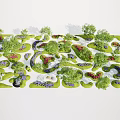 Green Garden Landscape Design With Winding Paths Colorful Flower Beds And Seating Areas