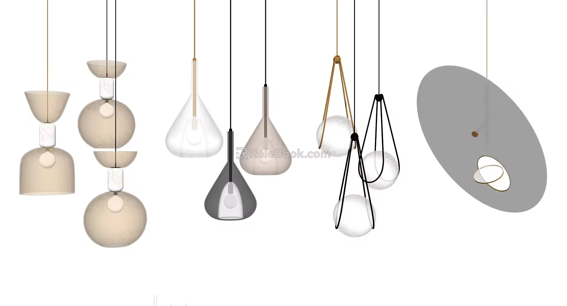 Modern chandelier combination 3d model
