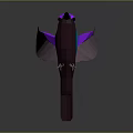 Hummingbird Low Poly 3D Model With Purple Pink And Blue Spread Wings Design