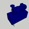 Blue Industrial Pump Equipment With Electric Motor And Square Base