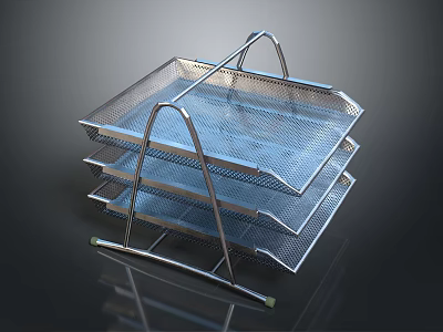 Durable Metal Mesh Multi Layer Tray Rack For Home Storage Organization 3d model