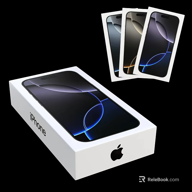 Apple iPhone in White Box with Sleek Design and Multiple Color Models 3d model
