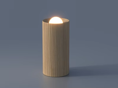 Minimalist Wooden Cylindrical Decorative Lamp with Warm Light for Home Decoration 3d model