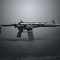 Tactical Modern Rifle With Black Metal Rail System And Detachable Magazine