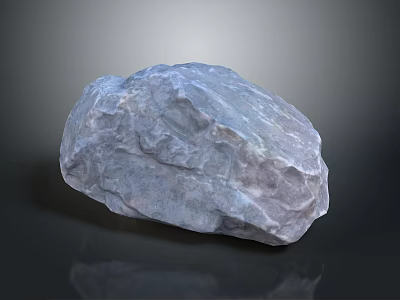 Natural Light Blue Gray Stone With Rough Textured Surface On Dark Background 3d model