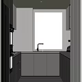 Modern Kitchen Interior With Gray Cabinetry Stainless Steel Appliances Sink And Sleek Countertop