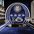 Modern Display Shelves In Retail Space With Stylish Shoe Showcases And LED Lighting