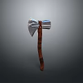 Classic Weapon Axe With Polished Metal Head And Smooth Wooden Handle Design