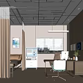 Modern Hospital Outpatient Clinic Interior With Patient Bed Desk Medical Equipment Window And Curtains