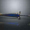Ornate Fantasy Sword With Blue Blade Golden Hilt And Detailed Decorative Elements