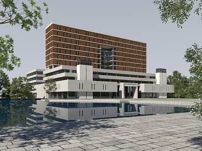 Modern Hotel Architecture Hotel 3d model