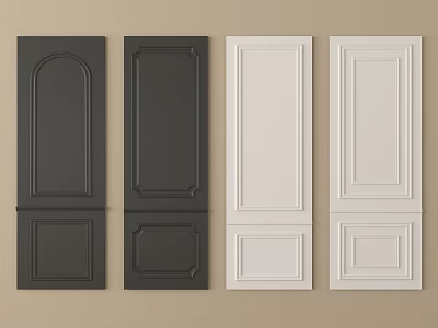 Stylish Black and White Wall Panels Featuring Classic and Modern Design Patterns 3d model