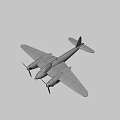 WWII Fighter Plane With Green Brown Camouflage Twin Propellers And Round Wing Insignia