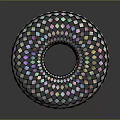 Modern Round Lighting Fixture Set With Colorful Diamond Mosaic Pattern And Shiny Reflective Surface