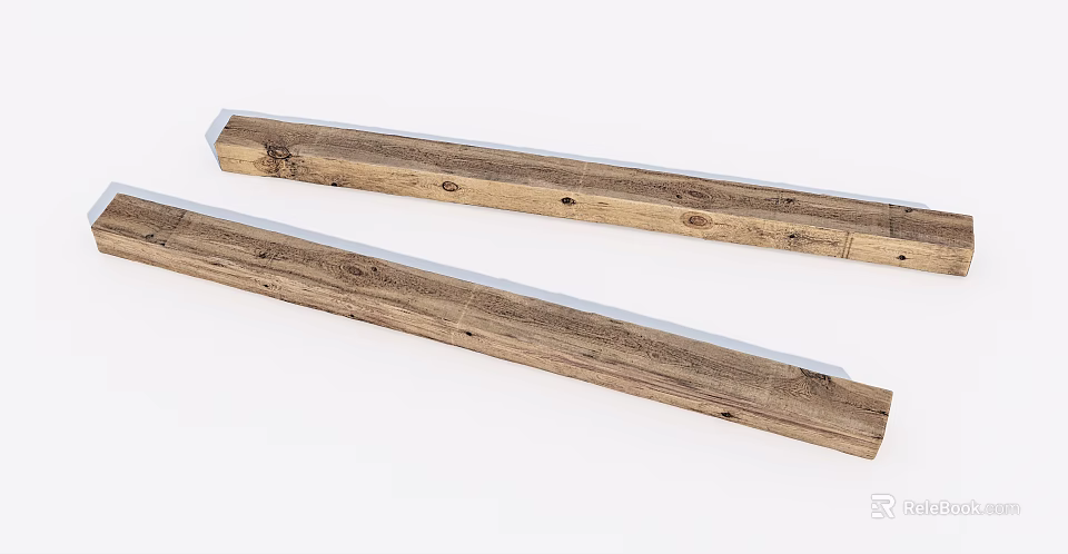 Natural Stone Wood Decorative Strips With Rustic Wood Grain And Smooth Surface 3d model 