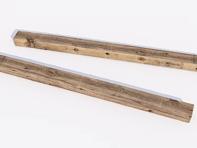 Natural Stone Wood Decorative Strips With Rustic Wood Grain And Smooth Surface 3d model