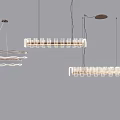 Modern Contemporary Chandeliers Featuring Various Wave And Linear Shaped Designs For Interior Lighting 3d model